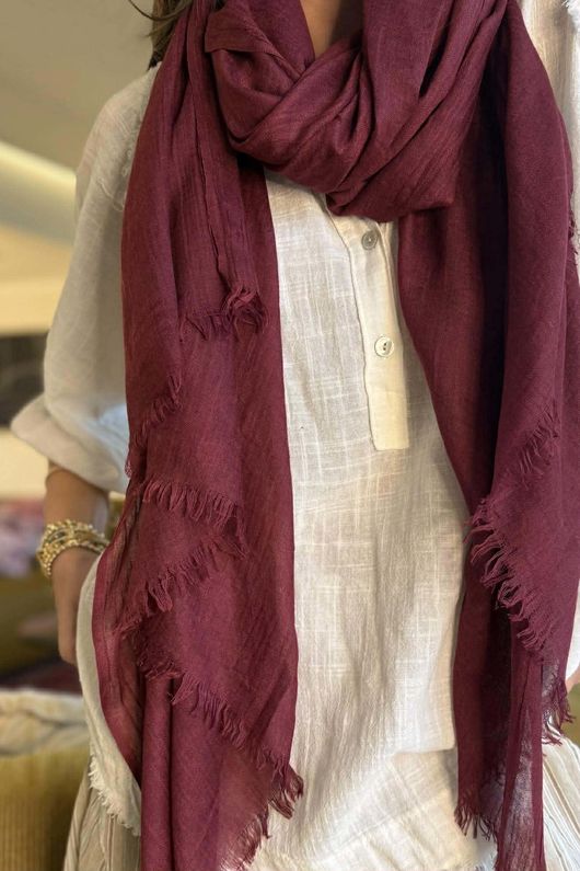 Classic Portobello Scarf Burgundy